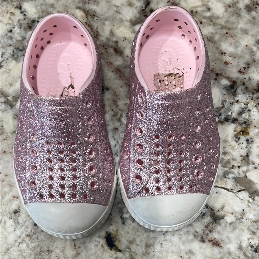 Sparkly Pink Natives - Kids Slip-On Shoes